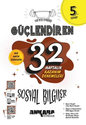 5.sınıf Sosyal Bilgiler 32 Haftalık Kazanım Denemeleri Güçlendiren (ia