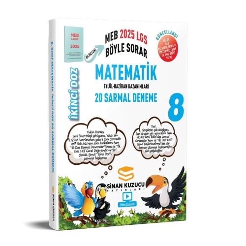 8. Sınıf Matematik Deneme İkinci Doz - | Sinan Kuzucu Yayınları - 9786