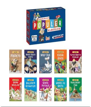 Çocuklar İçin Popüler Klasikler (10 Kitap + Soru Kitapçığı) - Kolektif