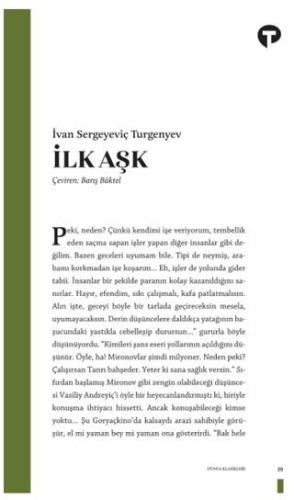 İlk Aşk - İvan Sergeyeviç Turgenyev | Turkuvaz Çocuk - 9786257548991