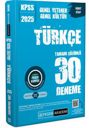 Kpss Genel Yetenek Genel Kültür Türkçe 30 Deneme 2025 - Kolektif | Peg