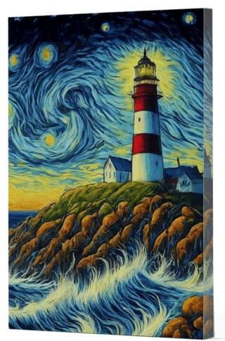 Van Gogh Deniz Feneri Çizgili Defter 8 - Kolekitf | Vivago Art - 86860